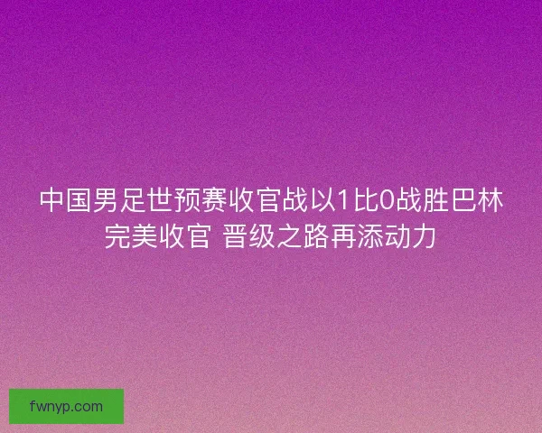中国男足世预赛收官战以1比0战胜巴林完美收官 晋级之路再添动力